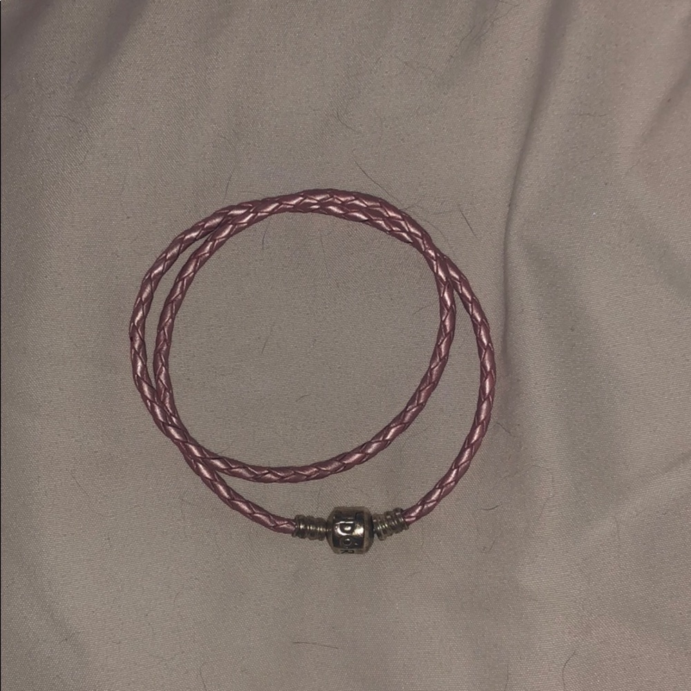 Pandora pink leather wrap bracelet